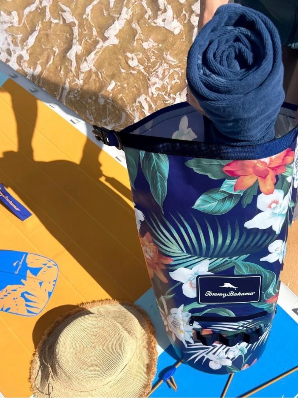 Tommy Bahama Dark Tropical Floral print Waterproof Dry Bag - Picture 4 of 8
